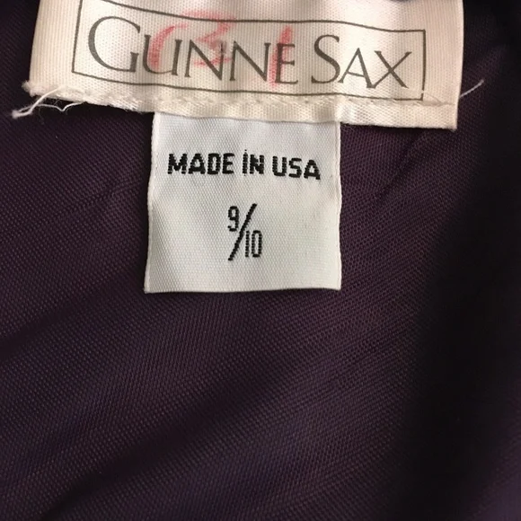 Vintage Gunne Sax dark blue damask party dress, sz 9/10 - Picture 5 of 5